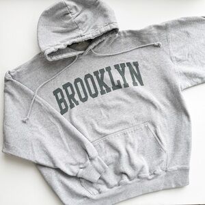 Gray Brooklyn Print Hoodie